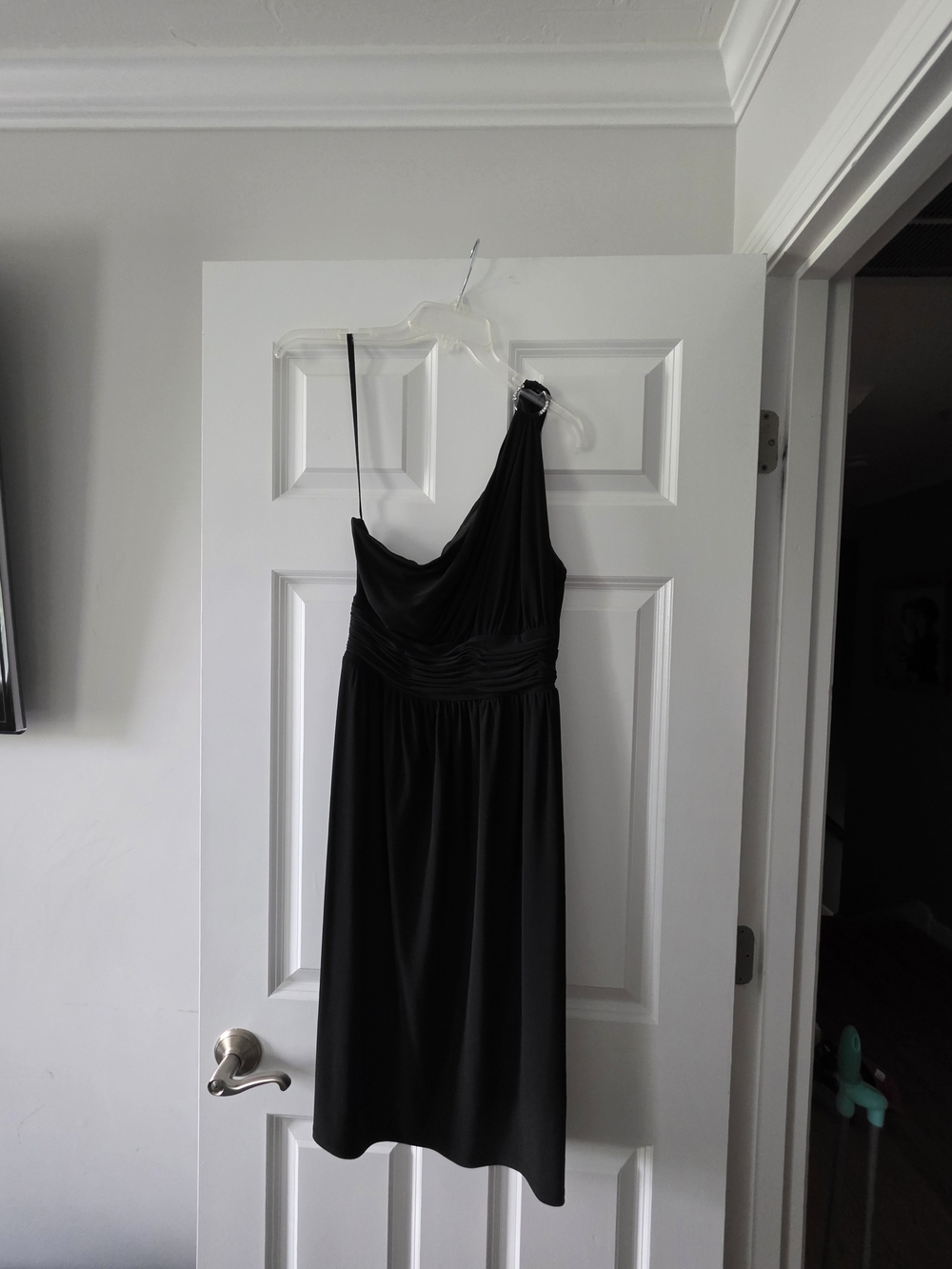 Evan Picone Black One-Shoulder Cocktail Dress